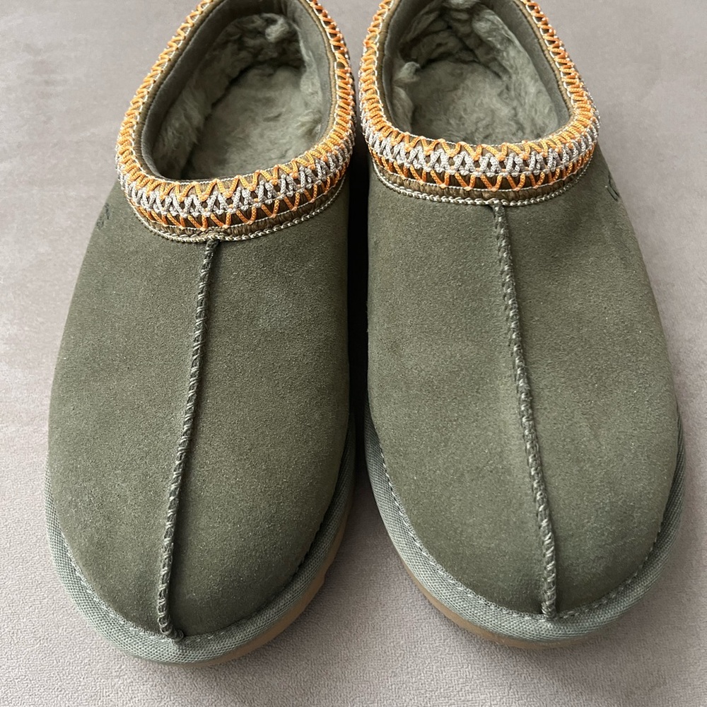 UGG Green Loafers Slip-Ons with Moccasin Stitching